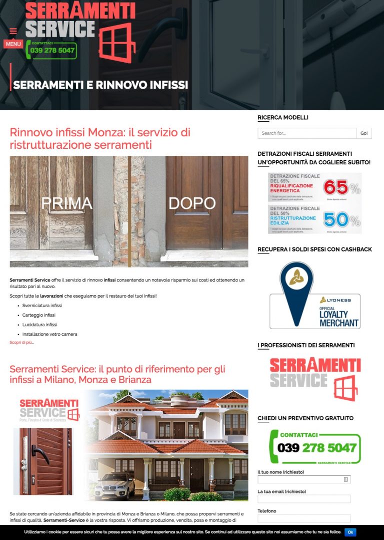 portfolio webdesigner serramenti service